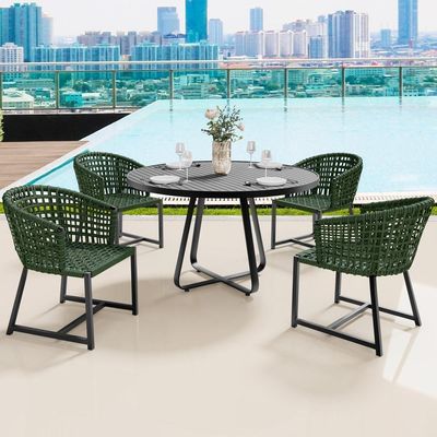 Kit Mesa Wine Com 4 Cadeira Área Externa Belize D04 Verde