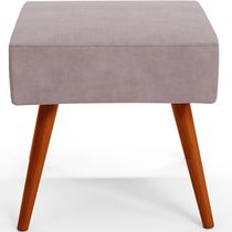 16987116688627 Kit 02 Puffs Banqueta Decorativa Com Pés Palito Suede Rosê
