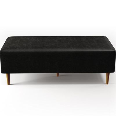 Puff Sala De Estar Pés Palito 120x50 Cm Couríssimo Preto
