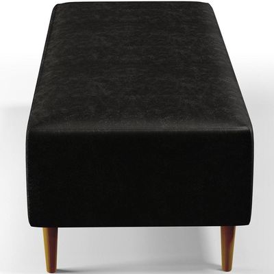 Puff Sala De Estar Pés Palito 120x50 Cm Couríssimo Preto