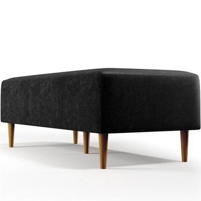 Puff Sala De Estar Pés Palito 120x50 Cm Couríssimo Preto