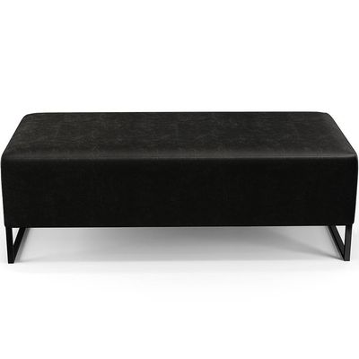 Puff Sala De Estar Base Ferro 120x50 Cm Couríssimo Preto
