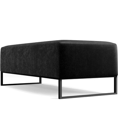 Puff Sala De Estar Base Ferro 120x50 Cm Couríssimo Preto