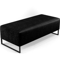 Puff Sala De Estar Base Ferro 120x50 Cm Couríssimo Preto