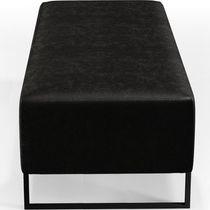 Puff Sala De Estar Base Ferro 120x50 Cm Couríssimo Preto
