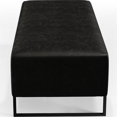 Puff Sala De Estar Base Ferro 120x50 Cm Couríssimo Preto