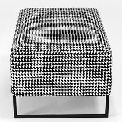 Kit 02 Puffs Cléo W01 Base Ferro 90 Cm Suede Pied Poule