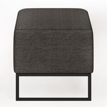 16987095678227 Puff Cléo W01 Base De Ferro 90 Cm Linho Cinza Escuro
