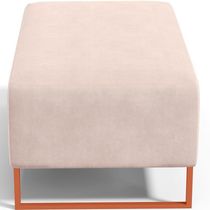 Puff Decorativo Sala De Estar Cléo 90Cm Cobre W01 Suede Bege