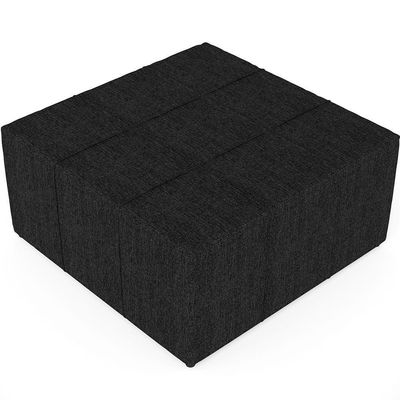 Puff Quadrado Milano 90x90cm W01 Linho Chumbo