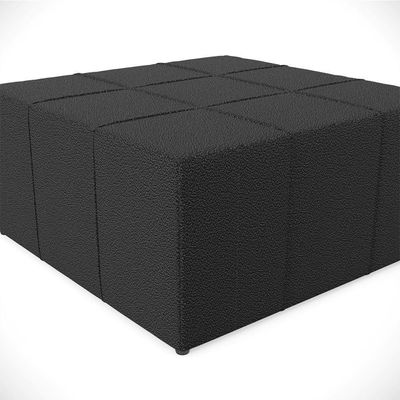 Kit 2 Puffs Decorativos Para Sala De Estar Quadrado Milano 90x90cm W01 Bouclê Preto - Lyam Decor