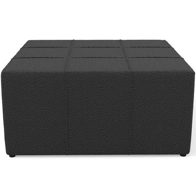 Kit 2 Puffs Decorativos Para Sala De Estar Quadrado Milano 90x90cm W01 Bouclê Preto - Lyam Decor