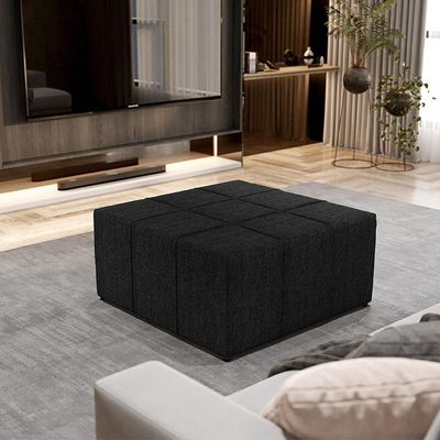 Puff Quadrado Milano 90x90cm W01 Linho Chumbo