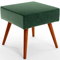 Puff Banqueta Decorativa Com Pés Palito Facto Verde Musgo