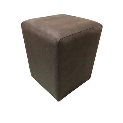 Puff Quadrado Decorativo Suede Marrom