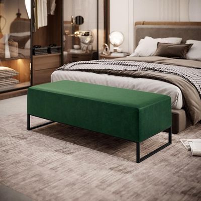 Kit 02 Puffs Bali Base Ferro 120x50 Cm Facto Verde Musgo