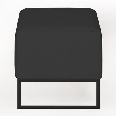 Kit 02 Puffs Cléo W01 Base De Ferro 90 Cm Suede Preto