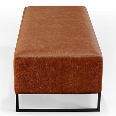 Kit 02 Puffs Decorativo Bali W01 Base Ferro 120X50 Cm Camel