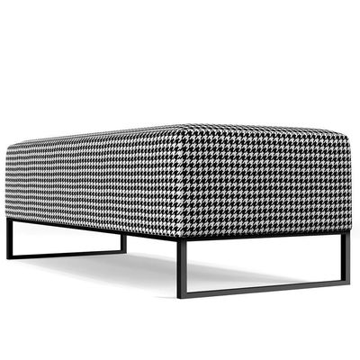 Kit 02 Puffs Bali W01 Base Ferro 120x50 Cm Suede Pied Poule