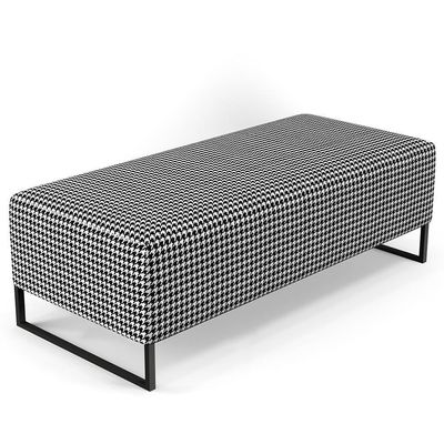 Kit 02 Puffs Bali W01 Base Ferro 120x50 Cm Suede Pied Poule