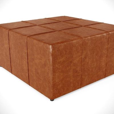 Kit 2 Puffs Quadrado Milano 90x90cm W01 Couríssimo Camel