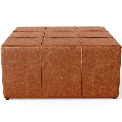 Kit 2 Puffs Quadrado Milano 90x90cm W01 Couríssimo Camel