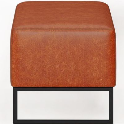 Kit 02 Puff Cléo W01 Base De Ferro 90 Cm Couríssimo Camel