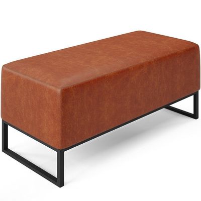 Kit 02 Puff Cléo W01 Base De Ferro 90 Cm Couríssimo Camel