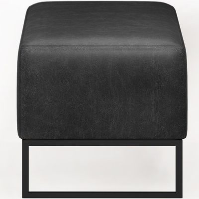 Kit 2 Puff Base De Ferro 90cm Couríssimo Preto Brilho