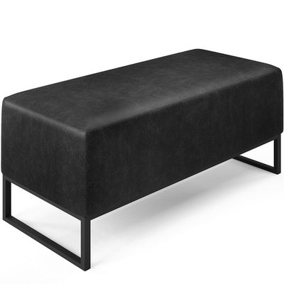 Kit 2 Puff Base De Ferro 90cm Couríssimo Preto Brilho