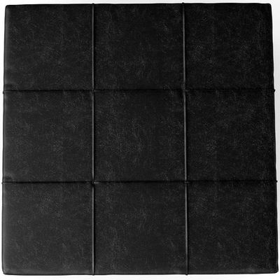 Kit 2 Puffs Quadrado Milano 90x90cm W01 Couríssimo Preto