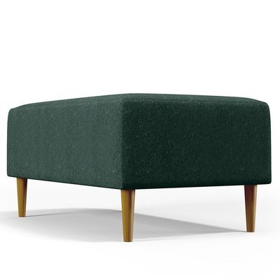 Puff Sala De Estar Cléo Pés Palito 90 Cm Linho Verde Musgo