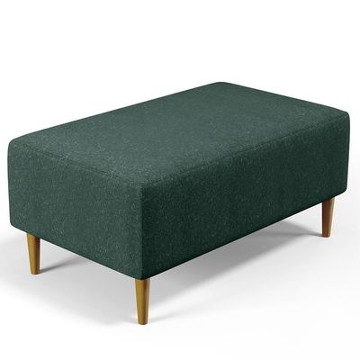 Puff Sala De Estar Cléo Pés Palito 90 Cm Linho Verde Musgo