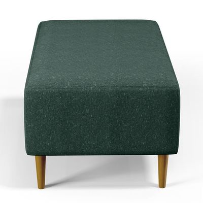 Puff Sala De Estar Cléo Pés Palito 90 Cm Linho Verde Musgo