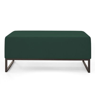 Puff Cléo W01 Base De Ferro 90 Cm Suede Verde Musgo