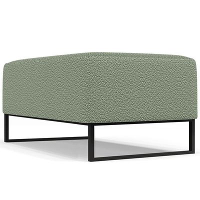 Kit 02 Puffs Decorativo Sala De Estar Cléo 90Cm Base De Ferro Preto W01 Bouclê Oliva