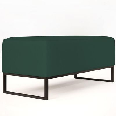 Puff Cléo W01 Base De Ferro 90 Cm Suede Verde Musgo