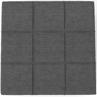 Kit 2 Puffs Quadrado Milano 90x90 W01 Linho Cinza Escuro