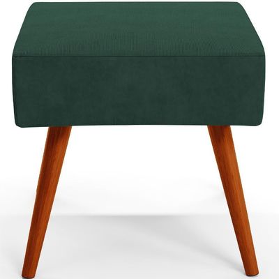 Puff Banqueta Decorativa Com Pés Palito Suede Verde Musgo