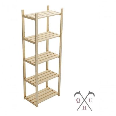 Kit Estante Madeira Natural Para Chão Simples 140X50Cm Até 15Kg E Sapateira De Prateleiras Design Es