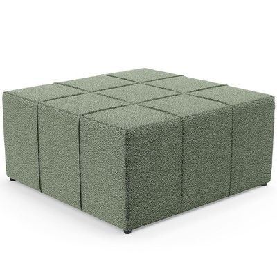 Kit 02 Puffs Decorativo Para Sala De Estar Quadrado Milano 90X90Cm W01 Bouclê Oliva