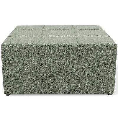 Kit 02 Puffs Decorativo Para Sala De Estar Quadrado Milano 90X90Cm W01 Bouclê Oliva