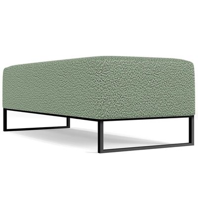 Kit 02 Puffs Decorativo Sala De Estar Bali W01 Base Ferro 120X50 Cm Bouclê Oliva