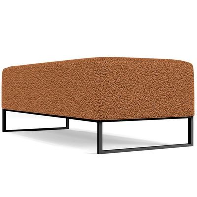Kit 02 Puffs Decorativo Sala De Estar Bali W01 Base Ferro 120X50 Cm Bouclê Terracota
