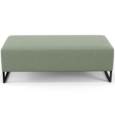 Kit 02 Puffs Decorativo Sala De Estar Bali W01 Base Ferro 120X50 Cm Bouclê Oliva