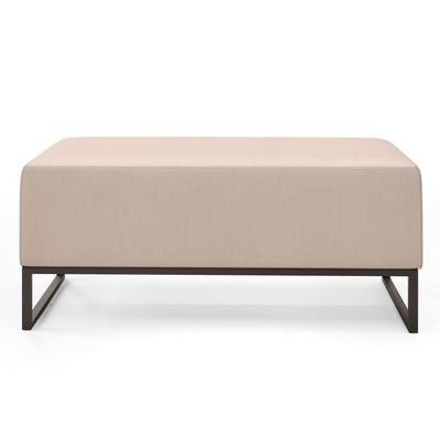 Puff Cléo W01 Base De Ferro 90 Cm Suede Bege
