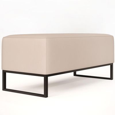 Puff Cléo W01 Base De Ferro 90 Cm Suede Bege