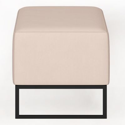 Kit 02 Puffs Cléo W01 Base De Ferro 90 Cm Suede Bege