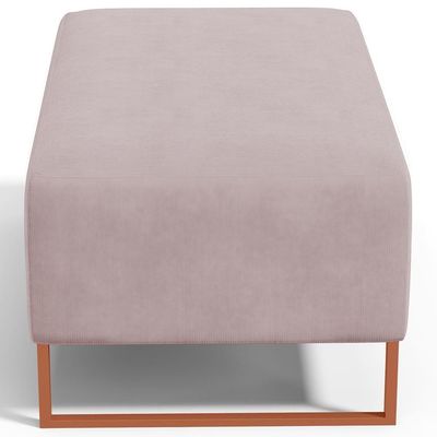 Kit 02 Puffs Decorativo Sala De Estar Cléo 90cm W01 Base Ferro Cobre Suede Rosê - Lyam Decor