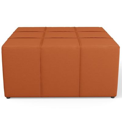 Kit 2 Puffs Decorativos Para Sala De Estar Quadrado Milano 90x90cm W01 Tecido Terracota - Lyam Decor